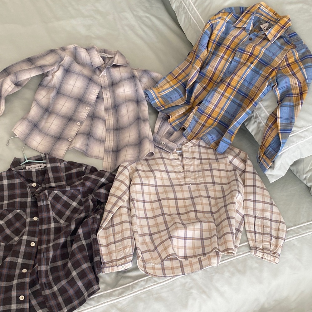 Bonpoint Plaid Button-Up Shirt bundle